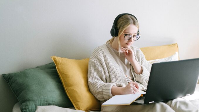 Girl searching for jobs online